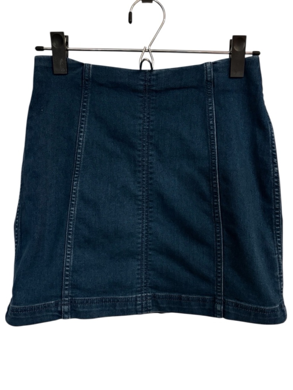 🔴 Free People Modern Femme Denim Mini Skirt Blue High Waisted Size 4